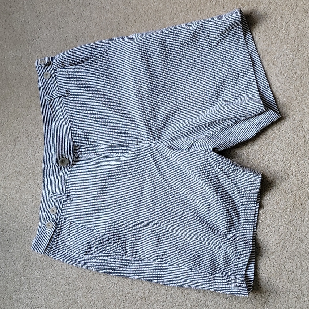 Corridor Seersucker Midnight Striped Shorts 7.5"